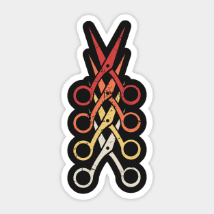 Retro Vintage Hair Stylist Scissors Sticker